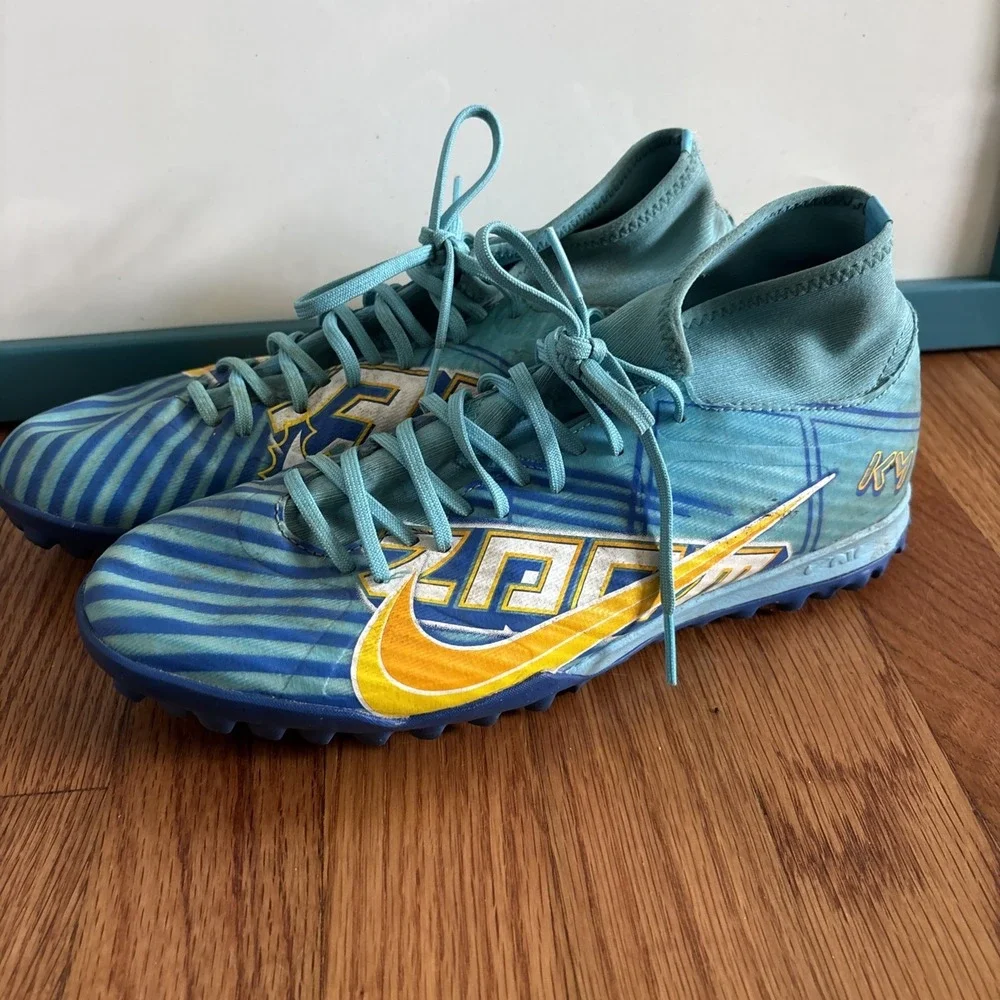 Nike Mercurial Superfly 9 Academy TF Mens Size 8 Blue Yellow Spike Soccer Shoes